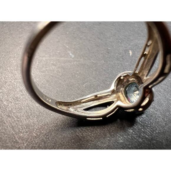 Blue topaz sterling silver ring size 9 - Picture 10 of 16